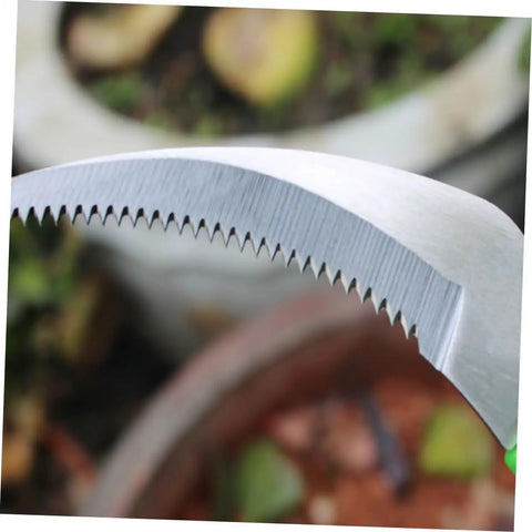 Durable 2 Pack Gardening Scythe Tool for Grass Cutting and Weeding with serrated steel edge for safe trimming