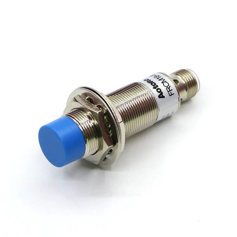 Rock Solid M12 Connector Inductive Proximity Sensor With FRCM18 5DO Style, Motion Sensing Ready For Automation, Easy Install, Rugged Industrial Grade Sensor For CNC Machines, Robotics, Conveyors And Gear Automations, blue cap