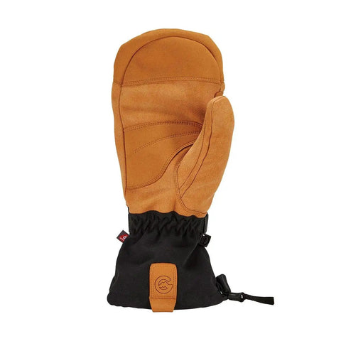 Cache Gauntlet Mitten For Men Waterproof Breathable Poly Canvas Shell With Clutch Leather Fingers AquaBloc Insert Primaloft Insulation