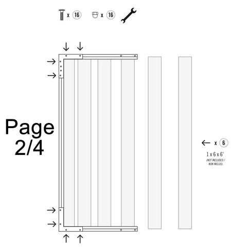 Pro 6 Gate Frame In Black For A 36 And One Quarter Inch Wide Opening, Sturdy Six Board Gate Frame, 74 And A Half Inch Tall, Fits Standard Fence Boards, Optional Decorative Arch Adds Extra Height