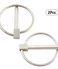 Heavy Duty Lynch Pin Set Two Pack 3/16 Inch By 1-1/4 Inch 304 Stainless Steel Lynch Pins With Ring