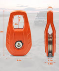Snatch Block 55,000 LBS Heavy Duty Winch Pulley For Synthetic Rope Or Steel Cable, Off Road Recovery Tackle Block For Trucks ATVs UTVs And Tractors, Universal Orange, 7.6in x 4.4in