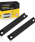 2 Pack Premium Rubber Coated Magnetic License Plate Holder With Screws Scratch Protection shown with packaging
