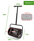 Diagram of 16 Inch Compost Spreader And Peat Moss Spreader For Lawn Care With Adjustable Handle And Steel Mesh Basket