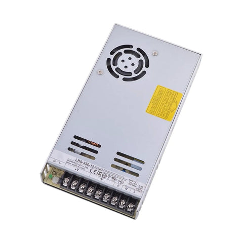 Built Tough 12 Volt 29 Amp 348 Watt Industrial Power Supply With Universal 90 To 264 VAC Input For LED Displays And Telecom Systems Plus Heavy Duty Automation Workhorse For Real World Jobs, metal casing, ventilated design.