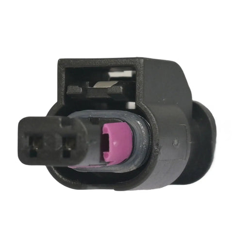 Solid As A Rock Battery Current Sensor Connector Pigtail Plug for Chevy Silverado, Equinox, Cruze close-up view showing 2-pin design.