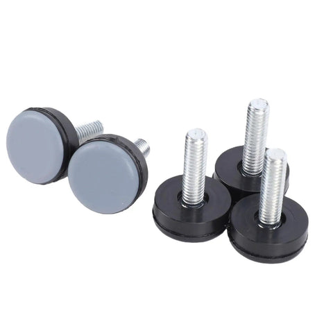 PTFE Furniture Glide Set with M6 Thread Levelers for tables and chairs, shown in black and grey, pack of 6