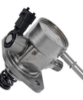 Direct Injection High Pressure Fuel Pump GDP207 Premium Engine Swap close up view of stainless steel fuel pump with electrical connector.