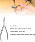 Stainless Steel Nose Pad Pliers For Eyeglasses, Ergonomic Handle, Pro Grade Eyewear Repair Tool To Adjust Screws And Replace Nose Pads.