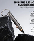 Mini Titanium Infinity Pencil Inkless Writing Tool With Graphite Tip 2.32 Inch Open Length Keychain Design Includes 2 Spare Nibs Durable On The Go Gadget.