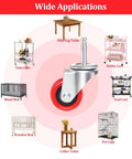 Wide applications for Beefed Up Heavy Duty 2 Inch Wheel Casters With Five Sixteenth By One And A Half Inch Long Stem 600 Lb Capacity