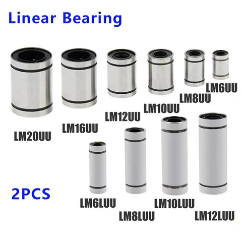 2 Pack LM8 And LM8UU Linear Ball Bearings With 8mm Bore And 15mm OD For CNC Machines And 3D Printers, Smooth Glide, Easy Install, Durable Build, Ideal Replacement Bearings For Smooth Linear Motion, LM8UU bearing size chart