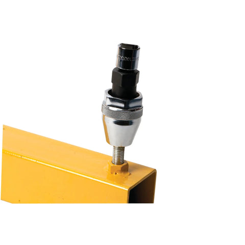 Heavy Duty Damaged Bolt And Stud Extractor installed on bolt, grips 1/4 to 1/2 inch studs, loosens and removes damaged bolts