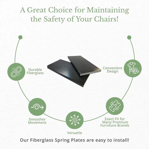 Fiberglass Spring Plates 2 Pack For Patio Chairs, Swivel Chairs, And Swivel Rockers Replacement Stabilizers with black finish