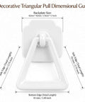 Ceramic White Cabinet Triangle Pulls 4 Pack With 1.6 Inch Backplate Hides Scratches Like A Pro size diagram showing dimensions
