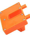 No Hands Free Electric Wire Welding Fixture With Adjustable Clamps For Precision Alignment Heat Resistant Soldering Helper Tool in vibrant orange.