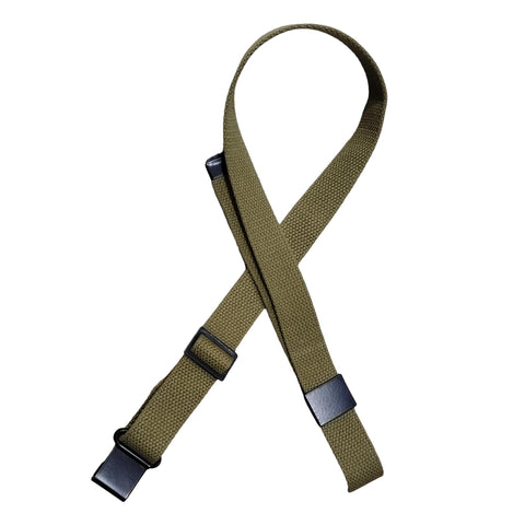 Two Point Canvas Rifle Sling In US GI Pattern With One And A Quarter Inch Swivels, OD Green, 48 Inch Length (45 Inch Fully Extended)