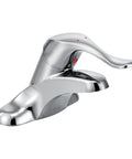 Mbition 4 Inch Centerset Bathroom Faucet With Lever Handle 0.5 GPM Chrome Pro Grade Brass Construction Duralast Ceramic Cartridge