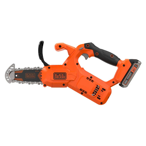 20V Max Pruning Chainsaw Kit With Battery And Charger Included For Cordless Small Branch Cleanup, 6 Inch Bar, Side View