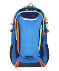 55L Waterproof Lightweight Hiking Camping Travel Backpack For Men And Women Durable Nylon Daypack blue front view