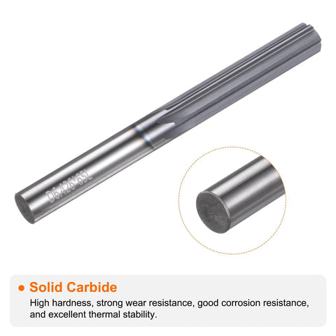 Carbide Chucking Reamer 0.253 Inch 6.42 mm Diameter Straight Flute Straight Shank Machine Reamer for Metal Lathes CNC Machining Centers