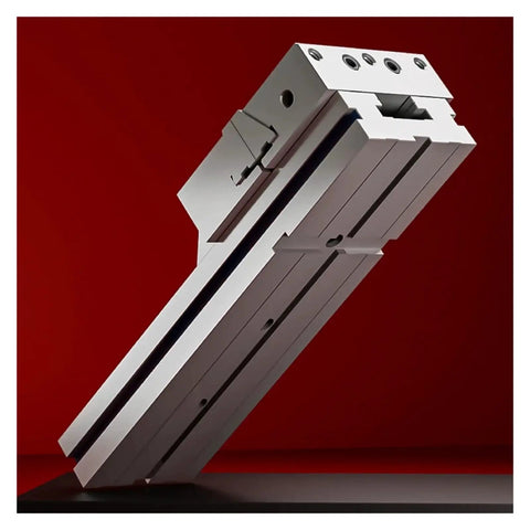 7 Inch Precision CNC Milling Machine Vise With Hella Sturdy Adjustable Clamping Jaw viewed from an angle, showcasing robust design and structure.
