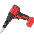 Zohisin 18V Cordless Rivet Gun Kit With Built In LED Light For Heavy Duty Projects Electric Nut Driver Tool Made To Make Your DIY Job Easier And Faster, red and black