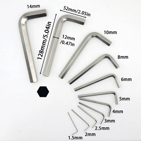12mm Hex Key Wrench Set 2 Pcs Precision L Shaped Allen Wrenches Durable Metric Hex Spanner for repair and assembly