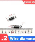 Stainless Steel Tension Springs Set, 5 Piece Heavy Duty Extension Hook Wire 1.2mm Diameter spring measurements of 30mm and 8mm.