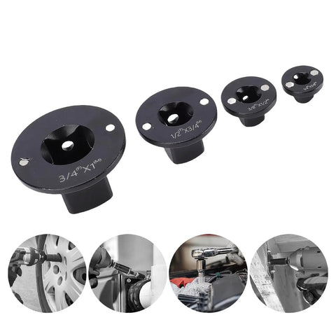 Ultra Low Profile Impact Socket Adapter Set For 1/4 To 3/8 3/8 To 1/2 And 1/2 To 3/4 Drive Sizes With Stubby Ratchet Reducer Conversion Kit black adapters for tight engine bays