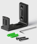 Adjustable Sliding Barn Door Floor Guide With Smooth Glide Rollers For No Sweat Wall Mounted Setup In Black Bulletproof Heavy Duty Aluminum Hardware Kit with mounting screws and tools