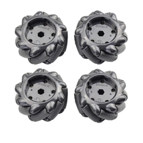 97mm mecanum wheels for AGV robots with 6mm couplings, set of four for Arduino Raspberry Pi robot chassis, omni-directional movement
