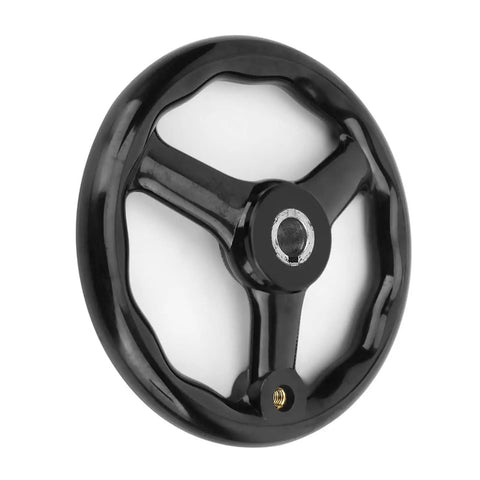 Durable 200mm Bakelite Lathe Handwheel With Three Spokes And Anti Slip Grip For Heavy Workshop Milling Machine Tasks Plus High Strength Industrial Replacement Parts, front view