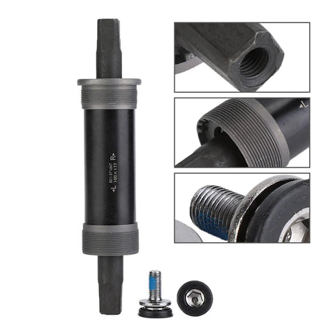 Square Tapered Bottom Bracket With Sealed Cartridge Bearings For Square Taper Cranks, Includes Mounting Screws, 100 x 177mm Steel Shell