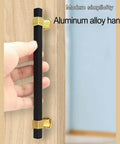 Sturdy Zinc Alloy Cabinet Handles For Drawers Wardrobes And Doors Easy Install Furniture Pulls With Screws Built To Last For Modern Cabinets And Closets shown on a wooden door
