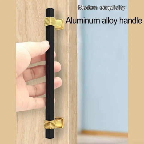 Sturdy Zinc Alloy Cabinet Handles For Drawers Wardrobes And Doors Easy Install Furniture Pulls With Screws Built To Last For Modern Cabinets And Closets shown on a wooden door