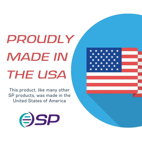 Graphic with text 'Proudly Made in the USA' and American flag, highlighting product origin for Tall-Ette Elevated Toilet Seat.