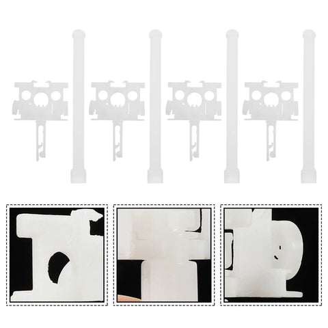 Top Shelf Vertical Blind Carrier Replacement Parts With Stem Upgrades, white plastic carriers for window treatment.