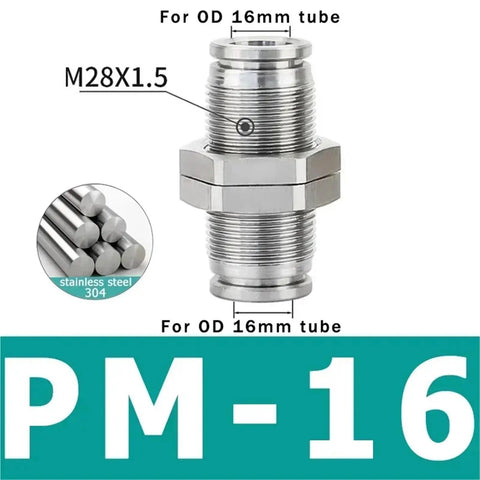 Heavy-Duty Metal Pneumatic Quick Couplings Kit For 4mm, 6mm, 8mm, 10/12/14mm OD Tubing, Straight Push-To-Connect Air Fittings PM-16