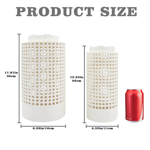 Twin Pack Underground Compost Bin Worm Farm For Outdoor Gardens And Veggie Patches Durable Plastic With Holes And Lid Ideal For Recycling Kitchen Scraps And Yard Waste In Backyard Greenhouse showing size comparison with a soda can.