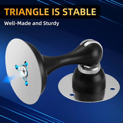 Four Pack Magnetic Door Stop No Drilling With 3D Adhesive Tapes Keeps Doors Open And Silent Easy Install Durable Stainless Steel Mount With Included Screws Black Finish Great For Home And Office side view