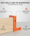 Dead Straight 90 Degree Woodworking Jig For Square Corner Assembly, No Sweat L Shape Positioner Built From Thick Orange Plastic.