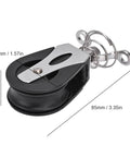 Marine Grade Swivel Sheave Block Head 316 Stainless Steel And Nylon, Three Eighths Inch Wheel Width, 20mm Thick, 1500 Pounds Working Load