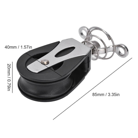 Beefy Nylon Swivel Sheave Block Pulley For Marine Rigging And Fitness Gear, 316 Stainless Steel, Plain Bearing, 85x40x20mm