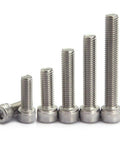 M1.6 x 5mm Stainless Steel Allen Hex Socket Cap Screws DIN 912 All Thread Coarse Pitch 0.35mm 100 Pack A2-70 Corrosion Resistant 304 Grade