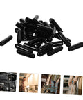 Heavy Duty Dishwasher Rack Prong End Caps 200 Pack Black Plastic Tip Protectors shown in a pile, ideal for quick installation and repairs.