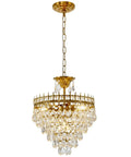 Modern Crystal Chandelier Round Gold Pendant Light Fixture For Living Room Dining Room Foyer And Bedroom, Luxury K9 Crystal Lighting