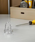 No Fuss Setup Fire Sprinkler Head Protector Cage Cover Clamps, chrome steel guard for ceiling mount applications.