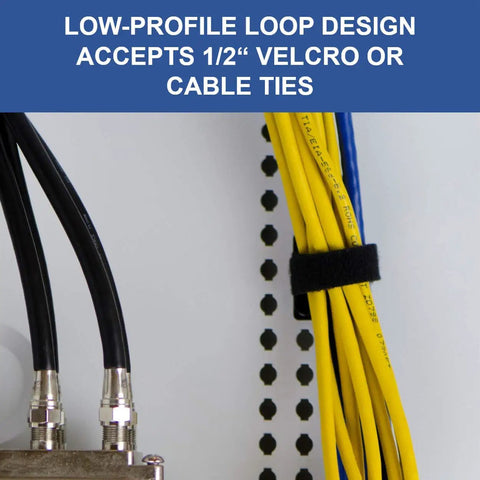 Wall Cable Management Clips No Tools Required To Install Black 20 Pack With 20 Lb Pull Force For Structured Wiring Enclosures Low Profile Design Hook And Loop Or Cable Tie Compatibility AC103520 securing cables