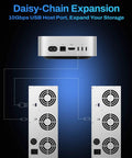 Plug Straight Into Legit Heavy Duty Storage With This Nine Bay External Hard Drive Enclosure Featuring Independent Power Switches Per Bay Diskless Desktop Array Designed For Smooth Sailing Fast Transfers And Totally Hassle Free Data Backup showing USB host ports and cooling fans.